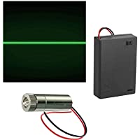 CTRICALVER 1pcs 520nm Módulo de Línea Verde Láser Enfoque Ajustable con Lente de Plástico 5.5-6V+ 1pcs AA Soportes de…